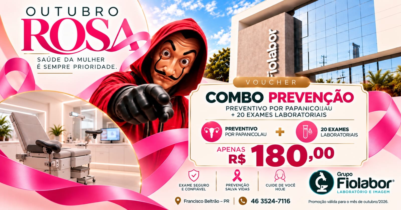 COMBO PREVENÇÃO PREVENTIVO POR PAPANICOLAU + 20 EXAMES LABORATORIAIS